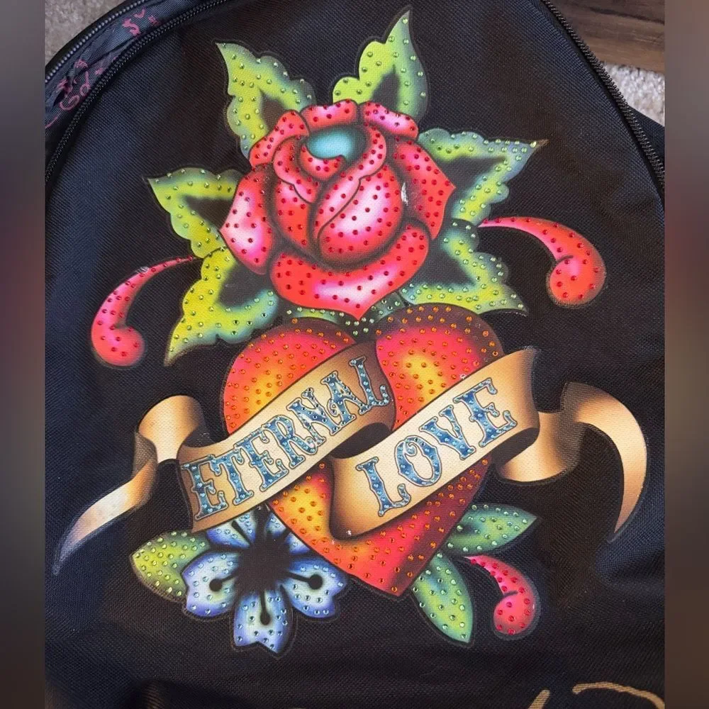 Ed hardy Y2K Eternal love By Christian Audigier sample Piece- Backpack Rare